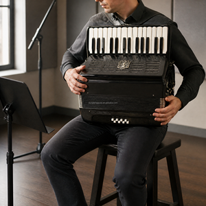 Accordéon Piano 22 Touches 8 Basses, Instrument à Clavier, Outil Musical pour l'Enseignement et la Pratique, Équipé de Bretelles et d'un Sac de Rangement - Product Image 3