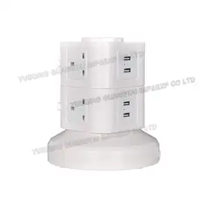 Alta calidad Universeal Protección contra sobretensiones Interruptor individual Vertical Multi-Socket Cable de extensión USB Regleta de alimentación