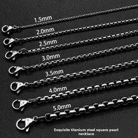 Collier Hip Hop pour homme en acier inoxydable avec chaîne carrée en bambou, chaîne de pull tendance