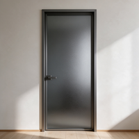 Porte à battant moderne en aluminium mince ODM, plusieurs options de verre décoratif, couleur RAL personnalisable pour cloison intérieure