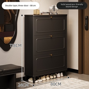 Modern Space-saving Portable Foldable Freestanding 3-Tier Wood Eco-Friendly Multi-functional Home Furniture Shoe Cabinet - Product Image 6