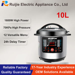 Cuisinière électrique à pression commerciale à grande capacité, vente chaude, en acier inoxydable, cuisinière instantanée, cuisson rapide, préréglages, 10L - Product Image 1