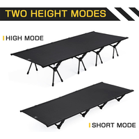 Lit tente ultraléger Cadre métallique en alliage d'aluminium Lit de camp simple pliant portable pour l'extérieur Lit de voyage