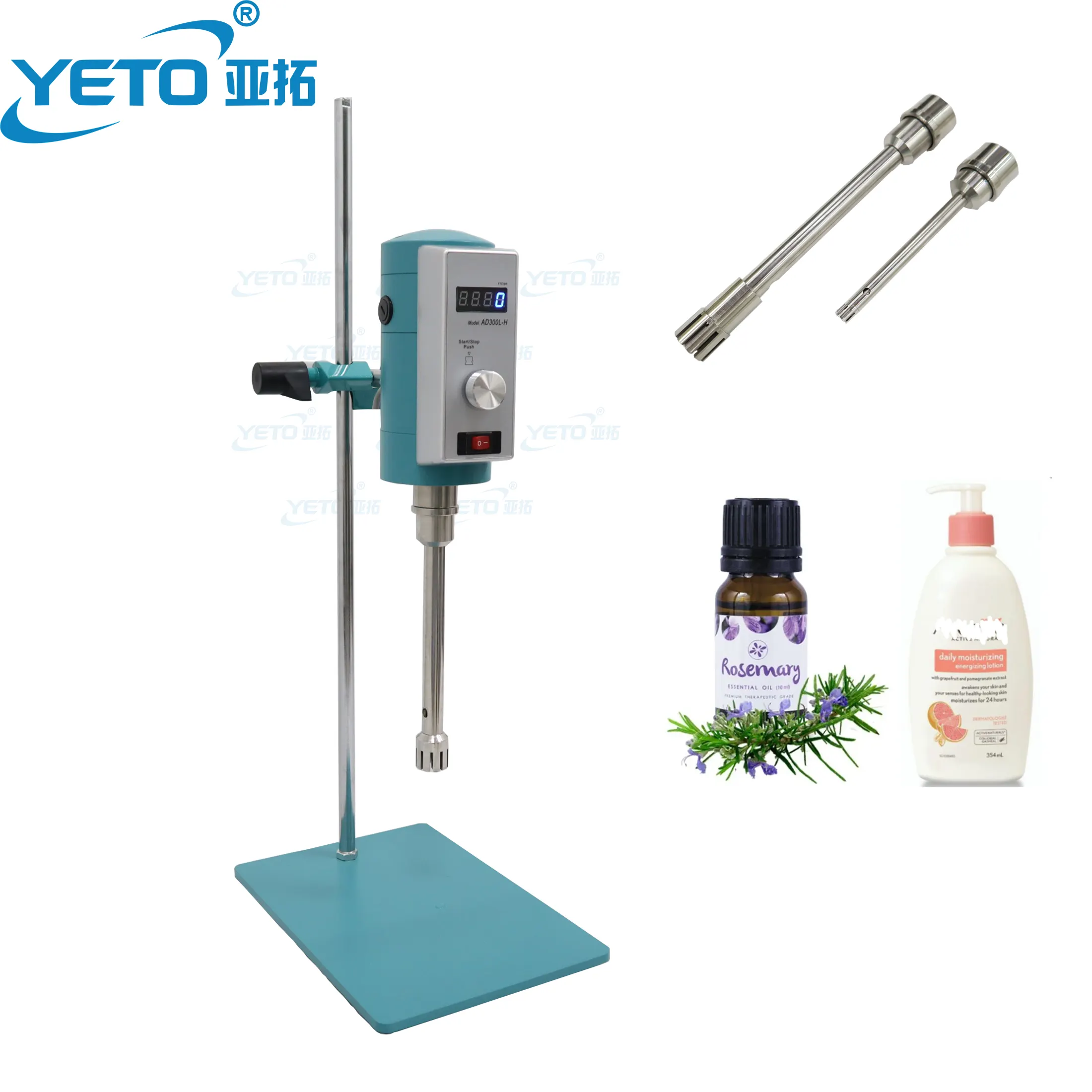 YETO-AD300L-H 30-8000ml Sample Scale Lab Homogenizer Mixer Shampoo High Shear Cosmetic Homogenizing Emulsifying Mixing Machine