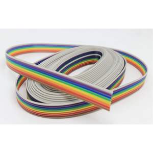 Cable Plano de PVC Arcoíris IDC de 15 Pies y 8 Pines con 77 Hilos para Conectores de 2.54mm de Espaciado - Product Image 1