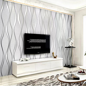 24PCS tự dính hiện đại màu xám PVC hình nền shein xuyên biên giới khai thác cho nhà TV nền tường trang trí nội thất bán buôn - Product Image 3