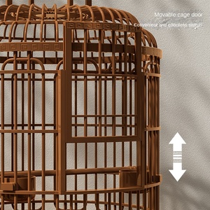Gabbia per Uccelli Domestica Grande Lusso Villa Retrò in Plastica da Esterno Portatile Facile da Pulire per Pappagalli Peonia e Calopsittici - Product Image 1