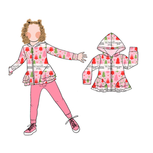 Nuovo Design e <span class=keywords><strong>natale</strong></span> con cappuccio personalizzato stampato a maniche lunghe con cappello Set di <span class=keywords><strong>abbigliamento</strong></span> per bambine Set di pantaloni per bambini - Product Image 3