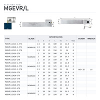 Porte-outil de rainurage CNC MGEVR 2020-3T15, queue carrée 20 mm, pour rainurage externe et coupes, avec plaquette MGMMN pour tour