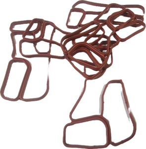 Joints d'étanchéité de précision pour moteur en matériau FKW rouge moulé sur mesure avec languettes de positionnement, coupés sur mesure, fournis directement par l'usine du Guangdong - Product Image 5