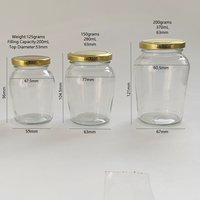 200ml 280ml 370ml glazen weckpotten met brede opening en schroefdeksel voor het bewaren van voedsel, ingelegde groenten, honing en fruit