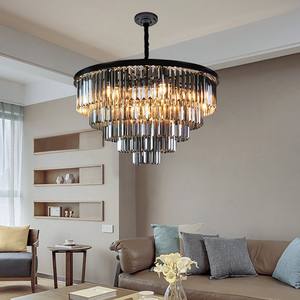 교수형 프리즘과 럭셔리 스모키 크리스탈 천장 샹들리에 침실 식당 거실을위한 우아한 조명 - Product Image 1