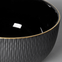 Bol en céramique noir mat pour soupe, vente en gros d'usine, idéal pour restaurants et ramen