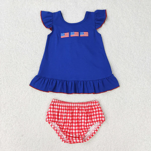 Conjunto de Ropa para Hermanos con Bordado de Banderas del 4 de Julio para Bebés Niños y Niñas - Product Image 3