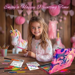 Fournitures d'art scolaires, super mega ensemble de peinture artistique de 150 pièces pour enfants avec crayons, marqueurs aquarelles et crayons de couleur - Product Image 3