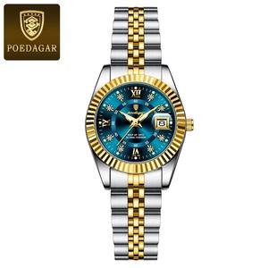 Reloj POEDAGAR <span class=keywords><strong>780</strong></span> para Mujer, Resistente al Agua, Luminoso, con Fecha, Elegante y de Lujo, de Acero Inoxidable, de Cuarzo - Product Image 2