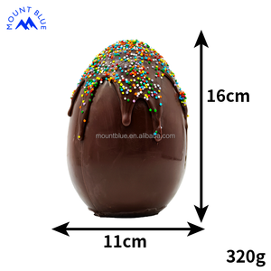 ไข่ช็อกโกแลตอีสเตอร์ขนาดใหญ่ 320 กรัม พร้อมโรยสีสันสดใสและเคลือบช็อกโกแลตแบบหยด บรรจุในกล่อง - Product Image 2