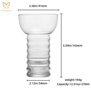 Crystal Pearl Diver Glass Sedoso Copas de cóctel 370ml Unique Caterpillar Copas de cóctel Tallo roscado flauta de champán - Product Image 4