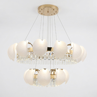 Lustre Suspendu de Luxe pour Villa, Style Loft, Personnalisable, avec Abat-jour Rond en Bois, pour Escalier