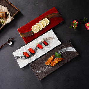 BAMBUS Plateau de Service Alimentaire Assiette Rectangle en Céramique de Porcelaine de Luxe Assiette à <span class=keywords><strong>Sushi</strong></span> en Céramique Stonewar avec Design - Product Image 2