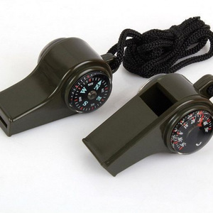 Outdoor Whistle With Compass And <b>Thermometer</b> ABS Plastic Compact Survival Gear Green 3x6.3 For Emergency Use - Product Image 1