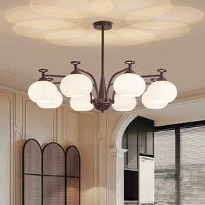 Vintage Style Living Room Chandelier Multi Head Led <b>Light</b> Round Shape E26 Bulb Base Home Use - Product Image 1