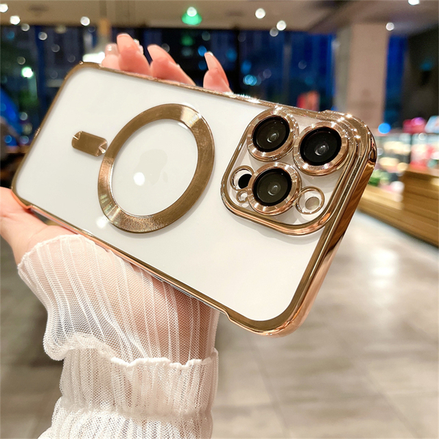 clear 6d Side Electroplating Mobile Phone case for iphone 13 14,for iphone 14 Electroplating case Gold