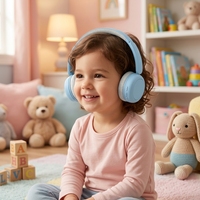 Casque audio Bluetooth pour enfants en gros, avec réduction active du bruit (ANC), circum-auriculaire, logo personnalisé disponible