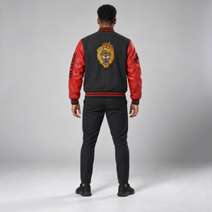 Custom Logo Embroidered <b>Hooded</b> Quilted Varsity Bomber Jacket Windproof Button Front Streetwear College Baseball <b>Coat</b> Cotton - Product Image 4