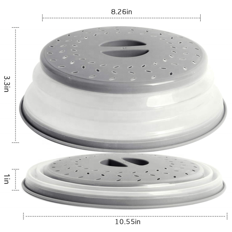Copertura Per Microonde Kingzhuo Diametro 23cm - Coperchio Antischizzo In PP Con Foro Di Sfiato, Senza BPA, Pieghevole E Alto Per Non Toccare Il Cibo