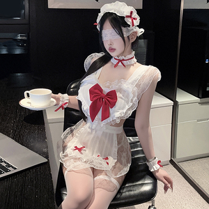 Lingerie da Cameriera Domestica Sognante, Costume da Cosplay da Servitrice Pura e Serena, Uniforme Seducente con Volant per Donne - Product Image 3