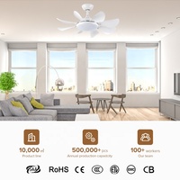 Chambre à coucher Moderne Blanc 8 Lames Led Ventilateur de Plafond 36 "Plafonnier avec Ventilateur pour Maison