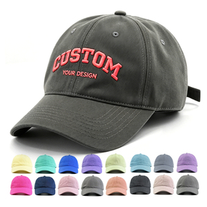 Gorras de Béisbol Personalizadas con Logotipo Bordado al por Mayor, Gorras de 6 Paneles Lisas con Visera Curva, de Color Sólido, de Algodón, Deportivas, de Alta Calidad - Product Image 1
