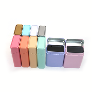 Biểu Tượng Tùy Chỉnh Có Thể Tái Chế Kim Loại Thuốc Lá 20-Count Gói Hộp Thiếc Trẻ Em Kháng <span class=keywords><strong>Tin</strong></span> Trường Hợp Với Bản Lề Nắp Cho Pre-Cán Thuốc Lá - Product Image 2