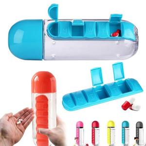 New Arrival 600ml Novelty Outdoor <b>Bottle</b> Combine Daily Pill Boxes Organizer Drinking <b>Bottles</b> <b>Leak</b>-<b>Proof</b> Plastic <b>Water</b> <b>Bottle</b> - Product Image 4
