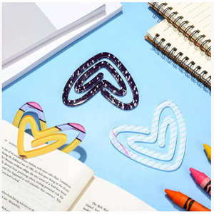 คลิปหนีบกระดาษอะคริลิครูปหัวใจดีไซน์น่ารักสำหรับครูที่ชื่นชมของขวัญส่งเสริมการขายที่คั่นหนังสือ - Product Image 4