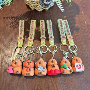 Porte-clés en PVC Capybara mignon, pendentif en plastique pour téléphone portable, sac à dos, clés de voiture, cadeaux à suspendre pour couple - Product Image 1