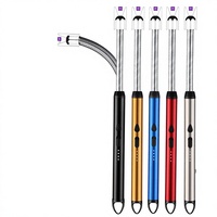 Briquet électrique à arc rechargeable par USB, en alliage de zinc, avec allumage par impulsions, design écologique pour la cuisine et le camping