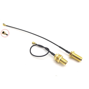 Connecteur Mhf4 UFL vers broche mâle, connecteur de cloison, <span class=keywords><strong>jack</strong></span> RG 1,13 mm, micro-coaxial, gaine en PVC, câble pigtail 50 ohms, assemblage noir, utilisation en extérieur - Product Image 2