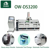 Machine-outil de perçage et de fraisage CNC OUWO 380V 3200mm avec magazine pour la fabrication de profilés en alliage d'aluminium, profilés en PVC, profilés en cuivre, fenêtres et portes