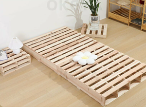 Lit plateforme en bois massif à lattes <span class=keywords><strong>de</strong></span> style Japandi - Cadre <span class=keywords><strong>de</strong></span> lit au sol à profil bas pour des chambres sereines - Product Image 3