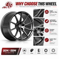 Velg Monoblock Forged Custom 5x112 5x114.3 5x120 16 hingga 24 Inch Gunmetal 5 Palang Ringan untuk Balap, untuk BMW Honda Toyota