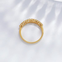 Bague de fiançailles tendance en or jaune 18 carats massif avec diamant de laboratoire, motif cœur, pour femme, collection Eternal Love Time Flow
