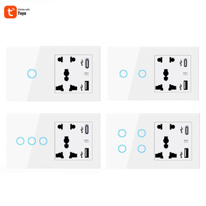 Tuya Wifi Glass chuyển đổi thông minh 1/2/3/4 gang ổ cắm và Thiết bị chuyển mạch điện với cuộc sống thông minh App sản phẩm nhà thông minh thiết bị - Product Image 1
