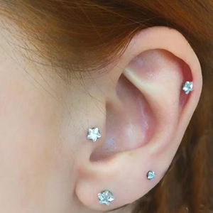 Nouveau Piercing Labret Monore en Acrylique Flexible à Enfichement, Zircon Soleil Lune, pour Cartilage d'Oreille, Tragus, Bijou Corporel de Mariage - Product Image 2