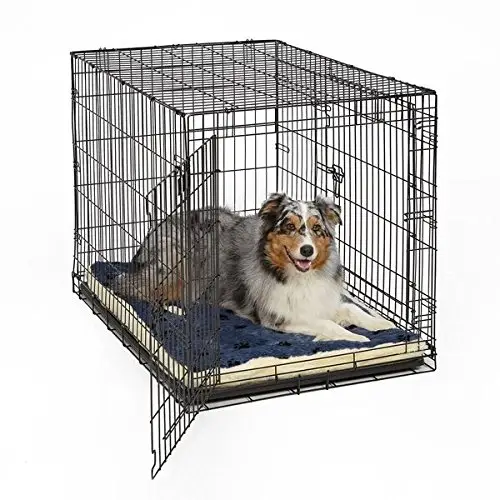 Z269 piel sintética Reversible perro jaula cama Mat máquina lavable Extra suave forma rectangular Mat para perros grandes