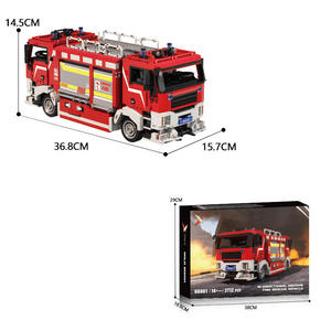66061 Large-Scale Fire Truck Assembly ABS <b>Plastic</b> Small-Particle Building <b>Blocks</b> Educational Toy Boys Ages 14+ - Product Image 2