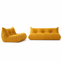Canapé modulaire moderne combinable deux places, canapé incurvé en mousse, style chenille, pour salon familial et appartement