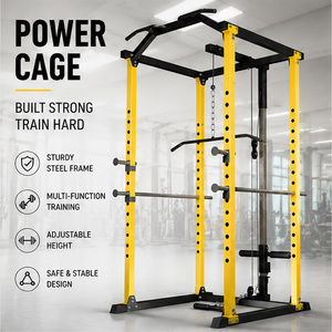 Jaula de potencia multifuncional <span class=keywords><strong>con</strong></span> estación de cable para <span class=keywords><strong>polea</strong></span> <span class=keywords><strong>baja</strong></span> y <span class=keywords><strong>barra</strong></span> de dominadas para gimnasio - Product Image 2