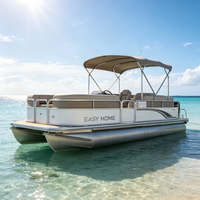 Bateau ponton en aluminium à double pont de 30 pieds, yacht de luxe pour fêtes, canapé, cuisine, KTV, remorque en option